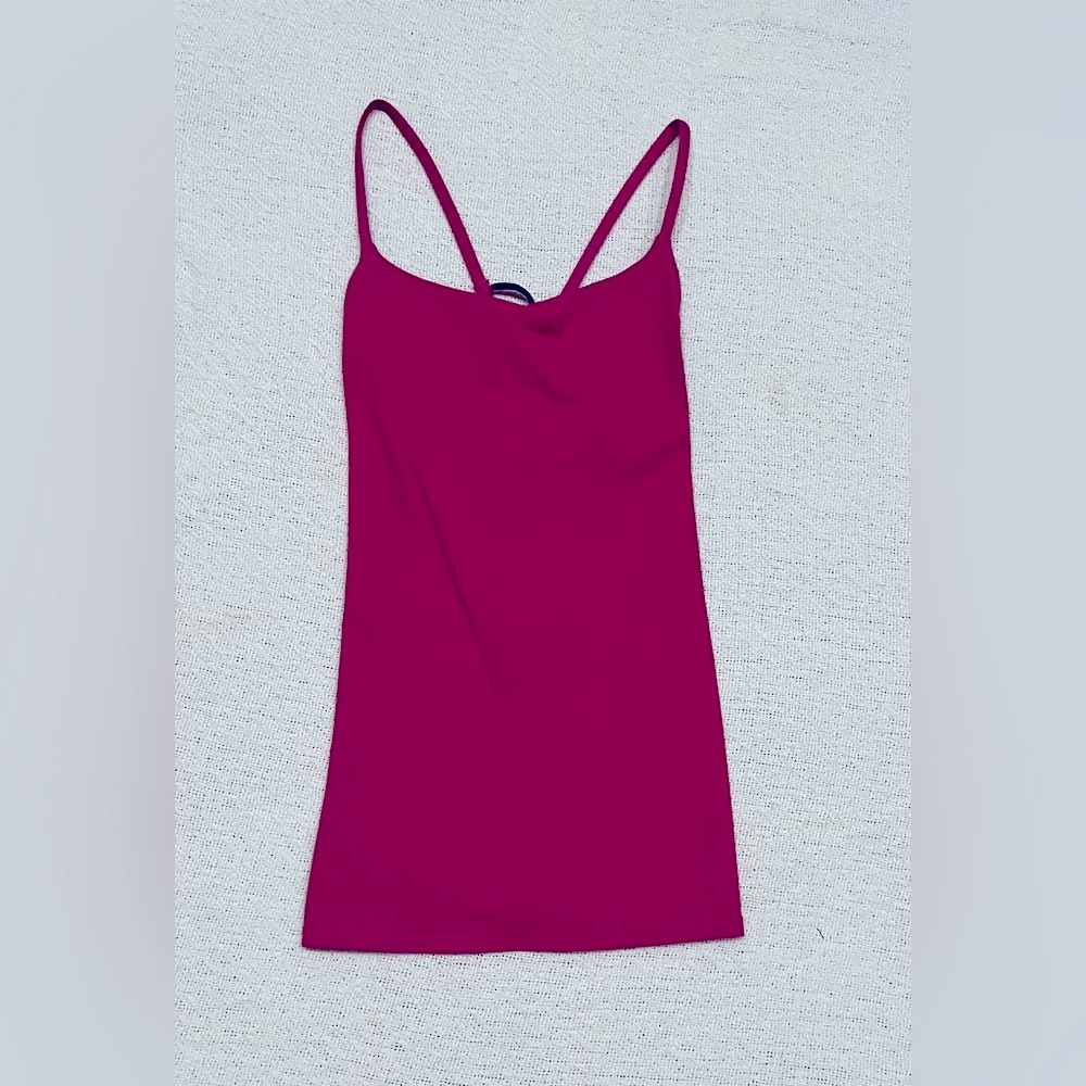 Lululemon Athletica Hot Pink Strappy  Tank W/Built In Bra.